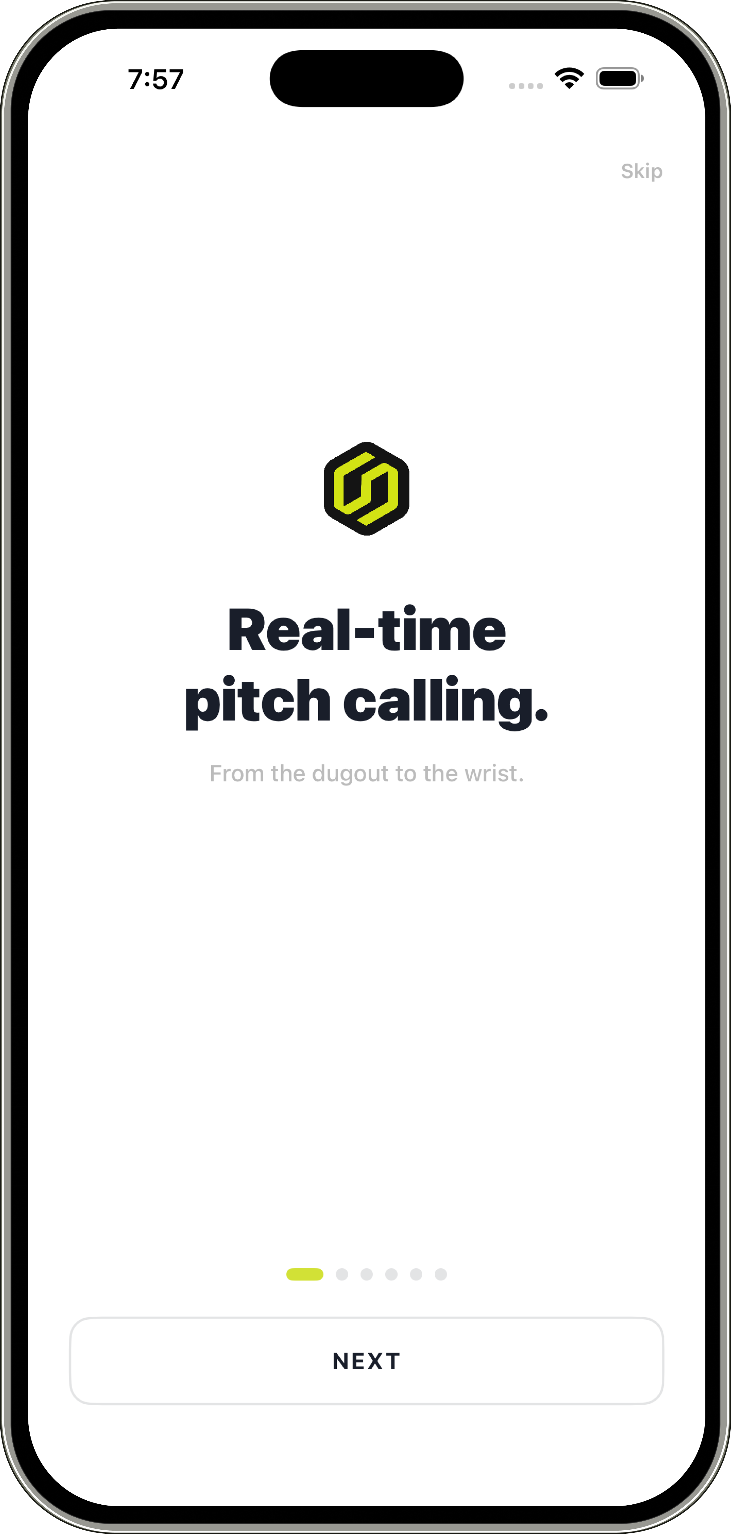 Seam live pitch calling app screenshot