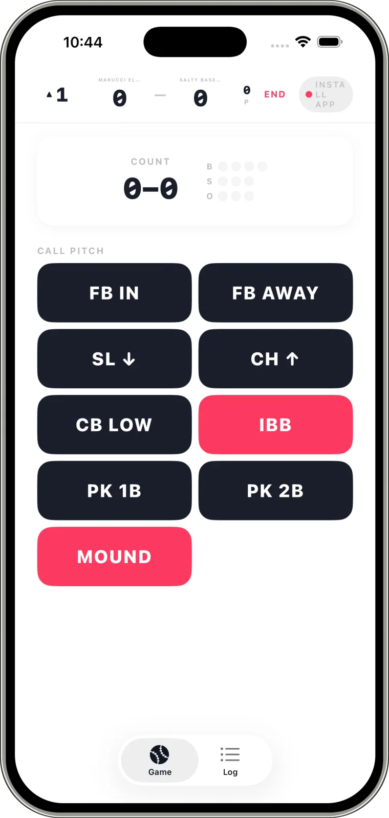 Seam one-tap pitch calling interface